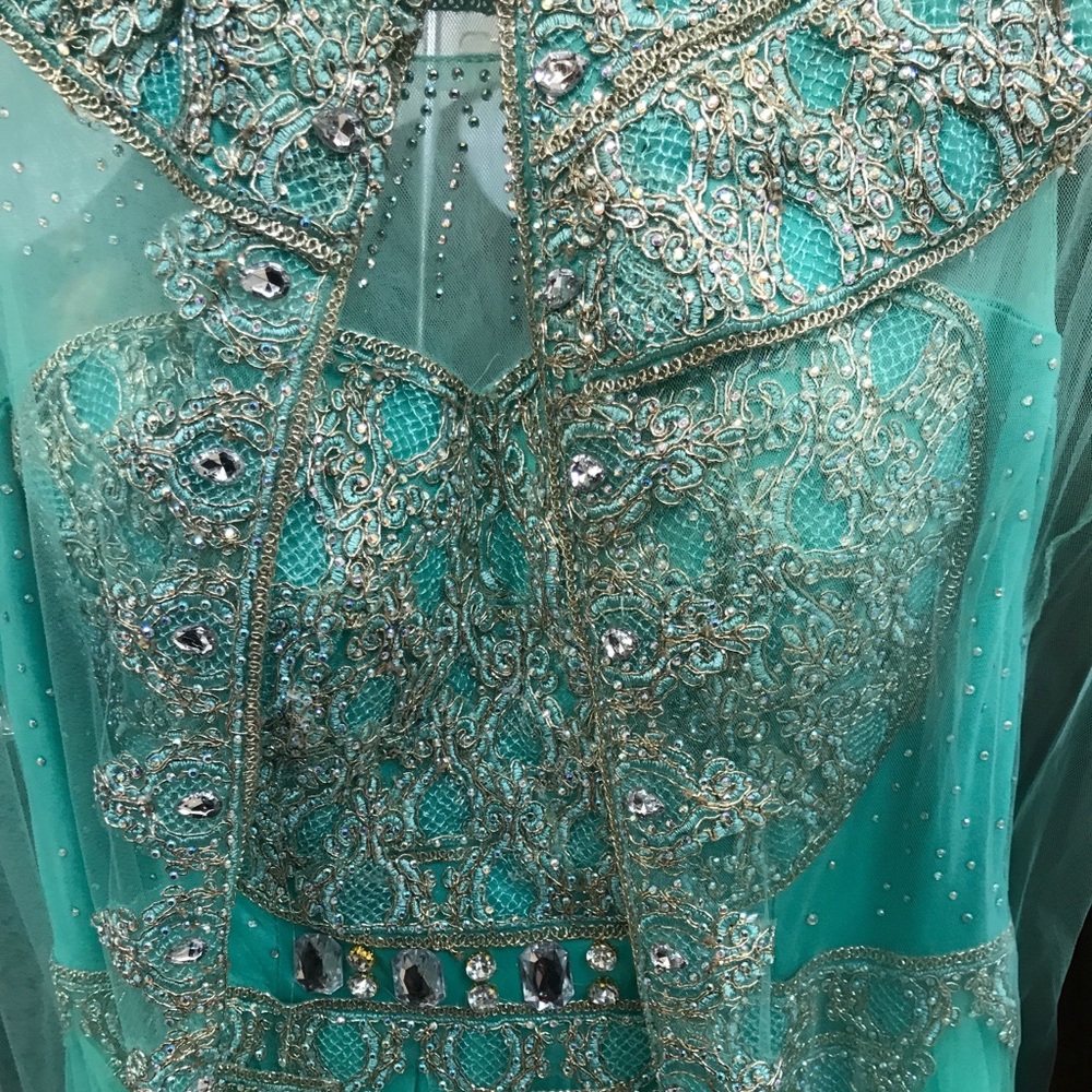 2 piece middle eastern inspired evening gown